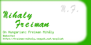 mihaly freiman business card